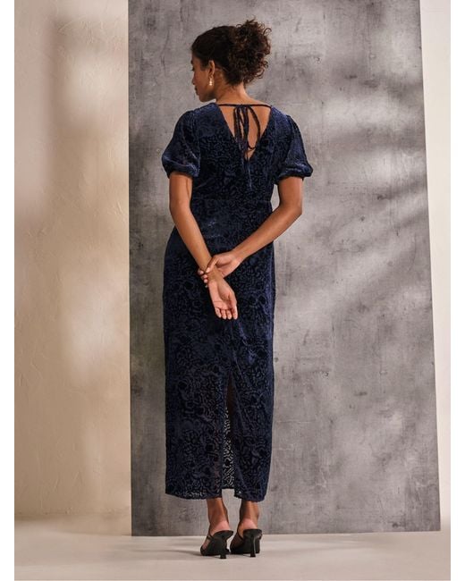 FatFace Blue Fatface Nora Burnout Midi Dress