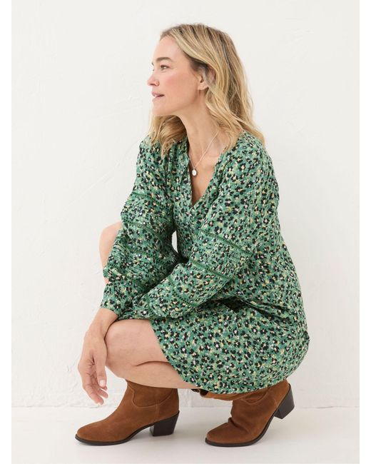 FatFace Green Fatface Joanna Floral Marks Dress