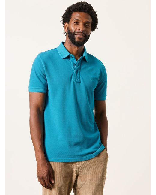 FatFace Blue Fatface Short Sleeve Pique Polo Shirt for men