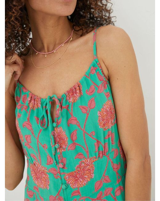 FatFace Green Fatface Ariel Bali Blooms Midi Dress
