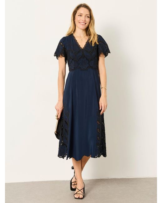 FatFace Blue Fatface Maya Lace Dress