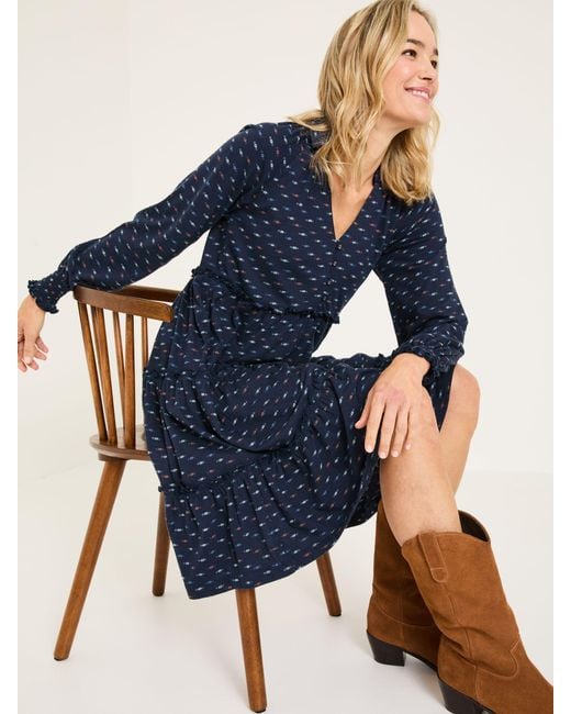 FatFace Blue Fatface Ivana Jersey 100% Cotton Dress