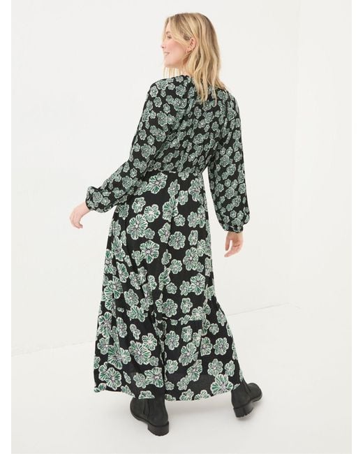 FatFace Green Fatface Noelle Spaced Floral Midi Dress