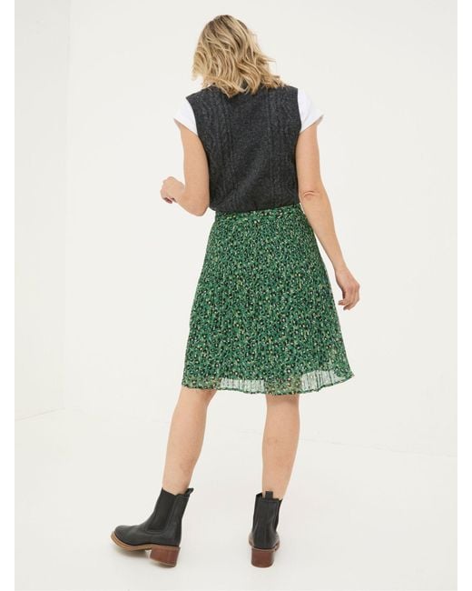 FatFace Green Fatface Kayleigh Floral Marks Pleated Skirt