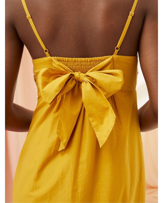 FatFace Yellow Fatface Daisy Broderie Midi Dress