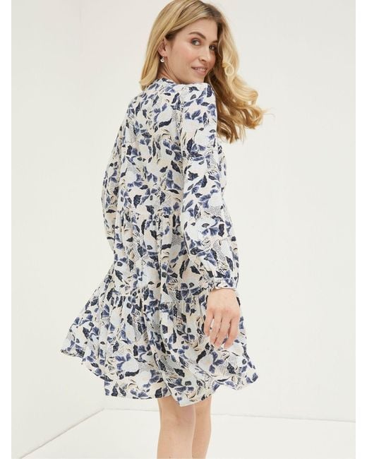 FatFace Natural Fatface Neema Batik Flowers Dress