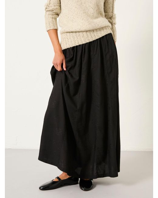 FatFace Black Fatface Tilly Embroidered Midi Skirt