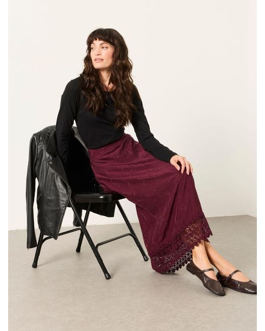 FatFace Red Fatface Sophie Regular Jacquard Midaxi Skirt