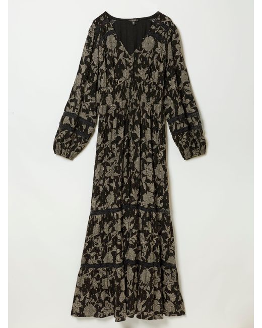 FatFace Black Fatface Eden Jacquard Maxi Dress