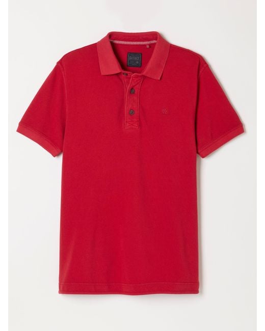 FatFace Red Fatface Short Sleeve Pique Polo Shirt for men