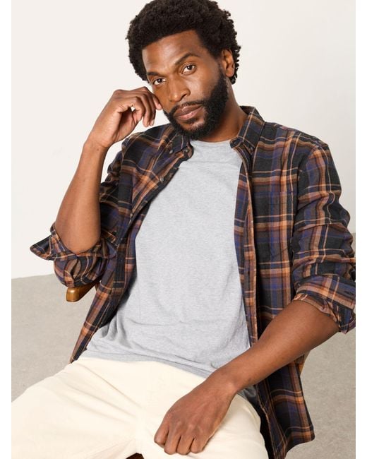 FatFace Natural Fatface Selson Long Sleeve Check Shirt for men
