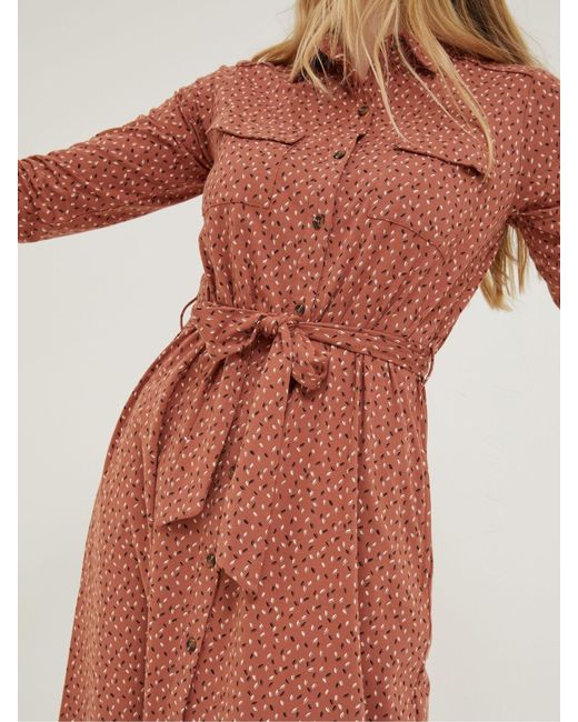 FatFace Brown Fatface Seed Geo Sarah Jersey Dress