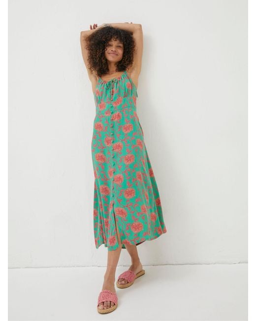 FatFace Green Fatface Ariel Bali Blooms Midi Dress