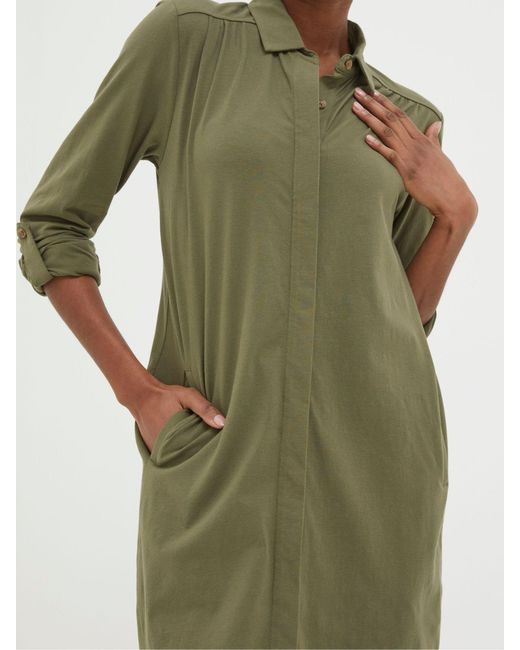 FatFace Green Fatface Jersey Shirt Tunic Dress