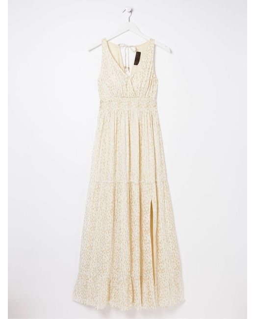 FatFace Natural Fatface Ivy Foil Maxi Dress