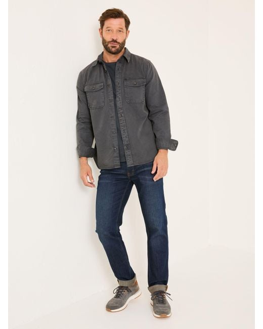 FatFace Gray Fatface Filey Long Sleeve Plain Shirt for men