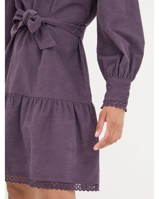 FatFace Purple Fatface Adley Cord 100% Cotton Dress