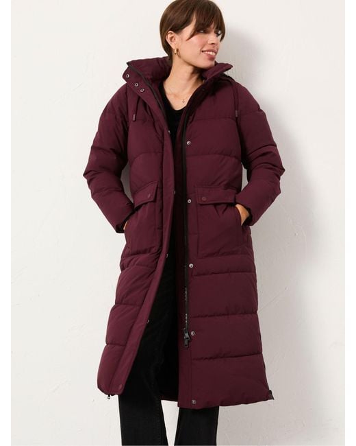 FatFace Red Fatface Harley Longline Puffer Coat