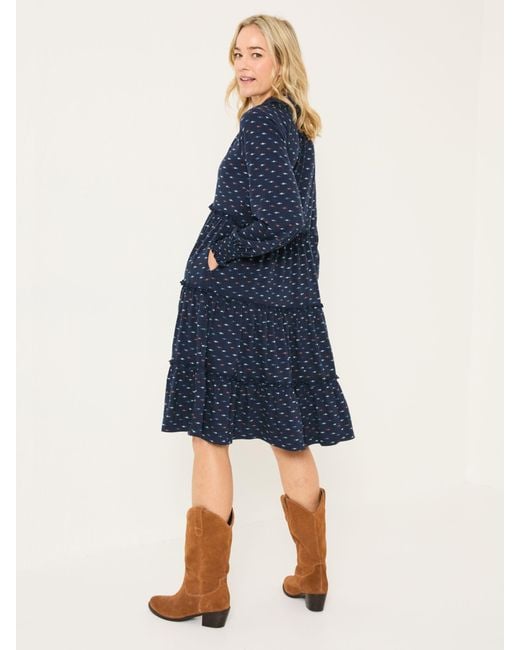 FatFace Blue Fatface Ivana Jersey 100% Cotton Dress