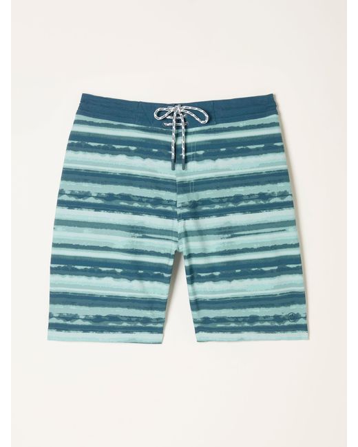 FatFace Green Fatface Camber Stripe Swim Shorts for men