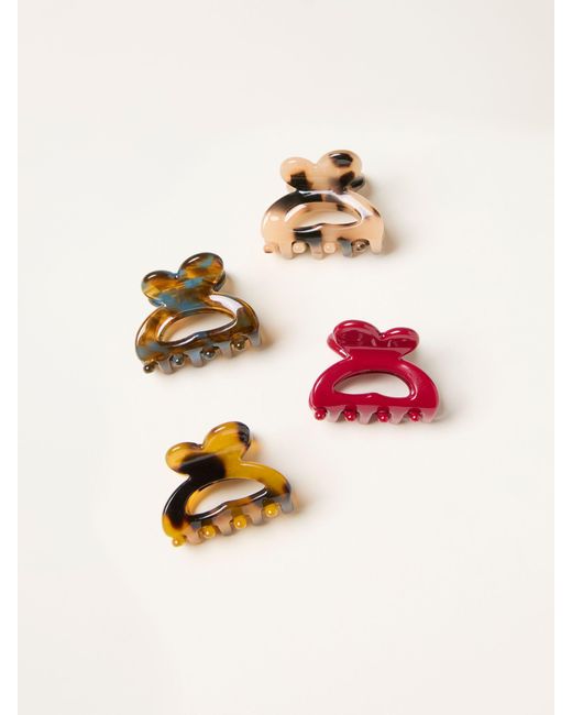 FatFace Pink Fatface 4 Pack Mini Claw Clips