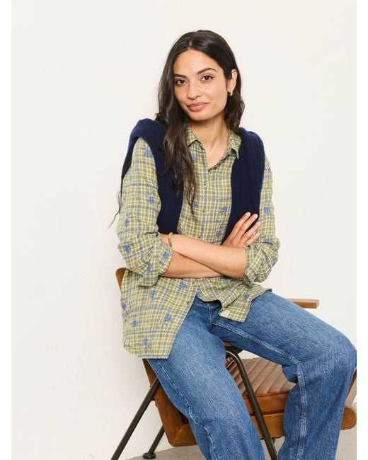 FatFace Green Fatface Olivia Petite Embroidered Shirt