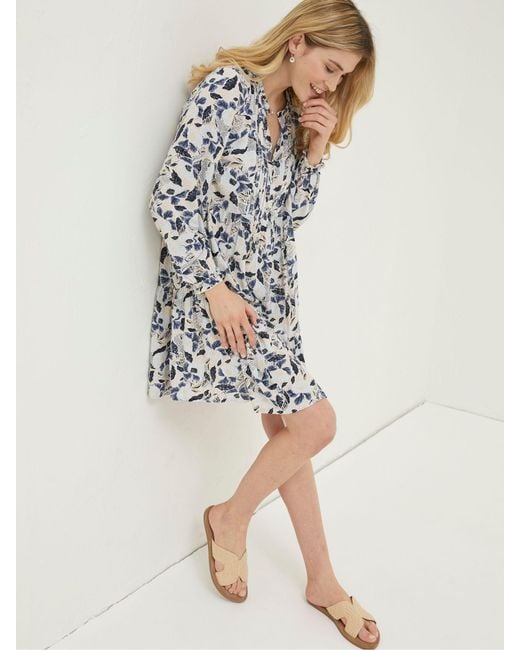 FatFace Natural Fatface Neema Batik Flowers Dress