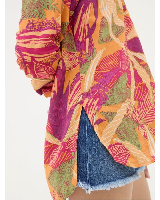 FatFace Red Fatface Carolin Tropical Floral Shirt