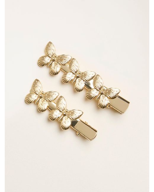 FatFace Natural Fatface 2 Pack Butterfly Hair Slides