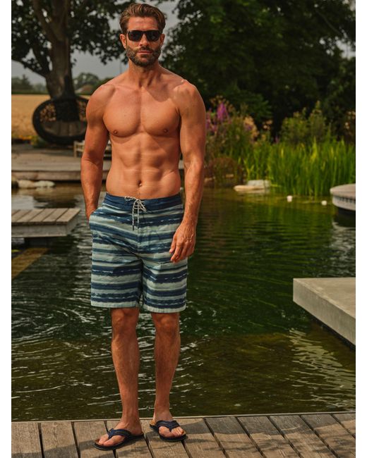 FatFace Green Fatface Camber Stripe Swim Shorts for men