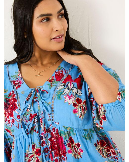 FatFace Blue Fatface Frankie 100% Cotton Maxi Dress
