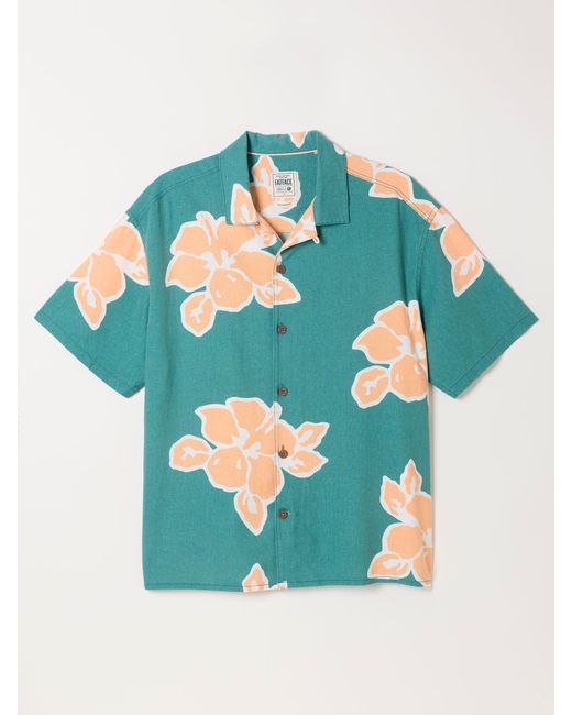 FatFace Blue Fatface Short Sleeve Relaxed Fit Large Hawaiian Floral Shirt for men