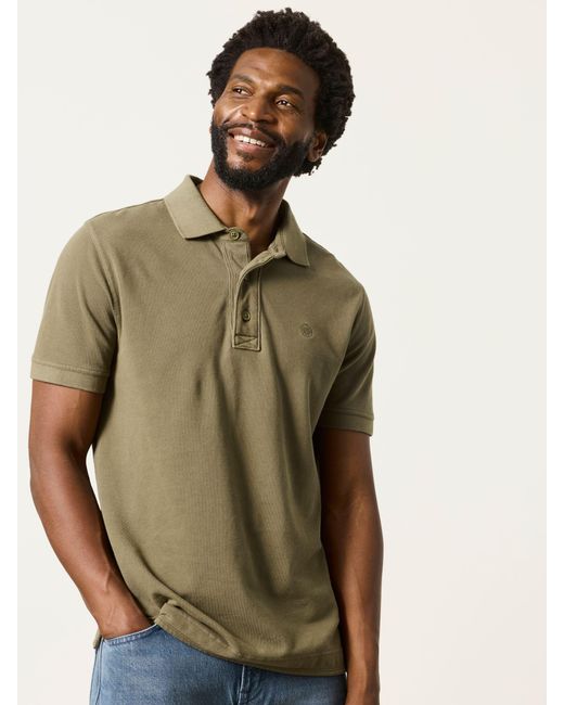 FatFace Green Fatface Short Sleeve Pique Polo Shirt for men