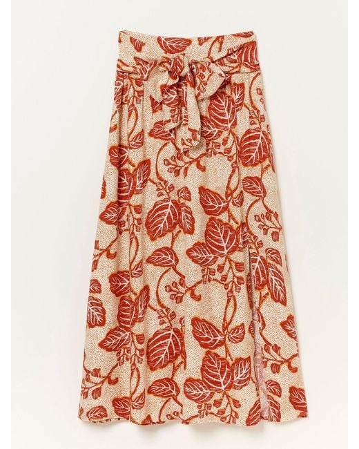 FatFace White Fatface Sascha Vine Floral Midi Skirt