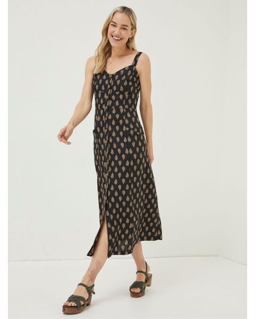 FatFace White Fatface Woodblock Corey Linen Dress
