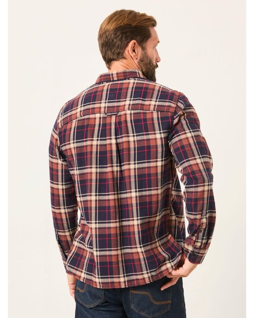 FatFace Blue Fatface Alford Long Sleeve Check Shirt for men