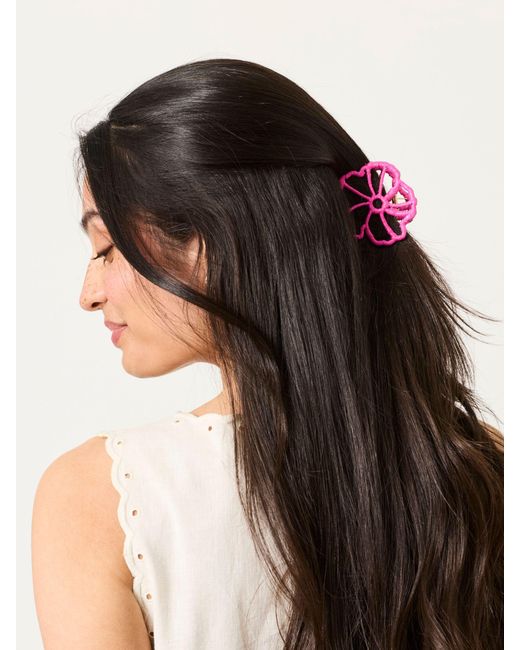 FatFace Black Flower Wrapped Claw Clip