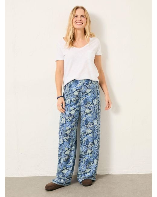 FatFace Blue Fatface Ines Wide Leg Trousers