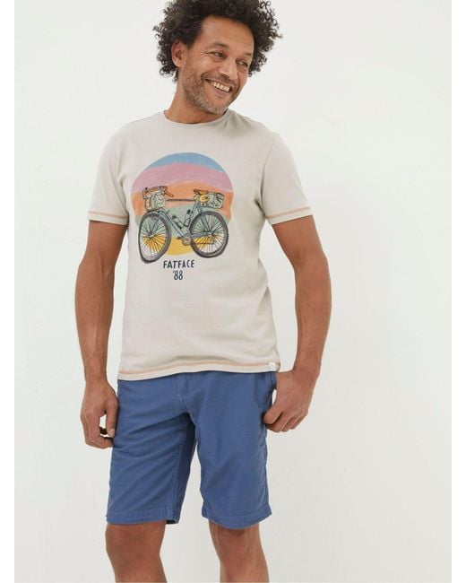 FatFace Blue Fatface Stow Flat Front Shorts for men