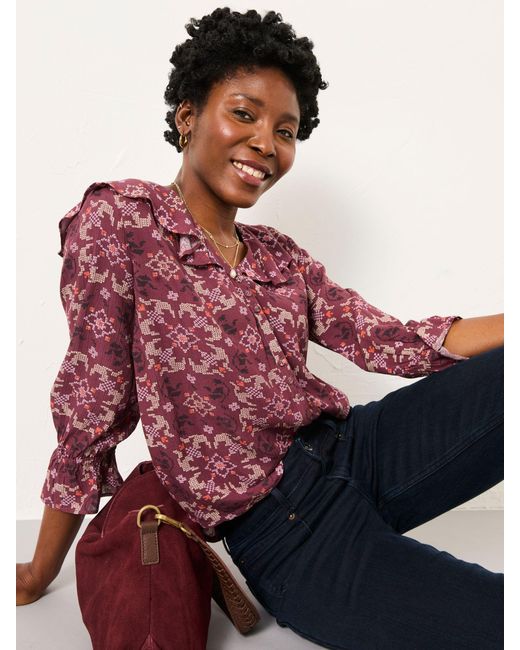 FatFace Red Fatface Etta Blouse