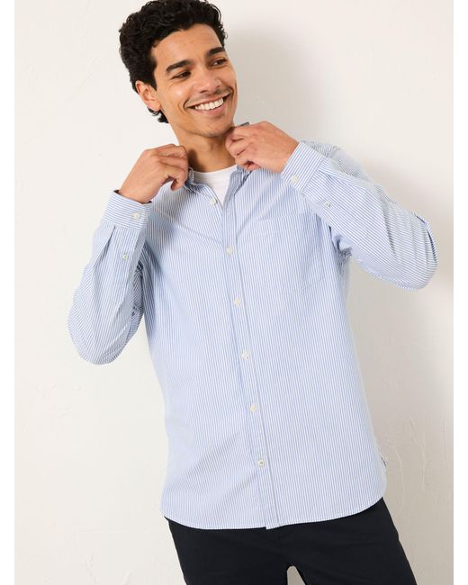FatFace Blue Tarvin Long Sleeve Stripe Shirt for men