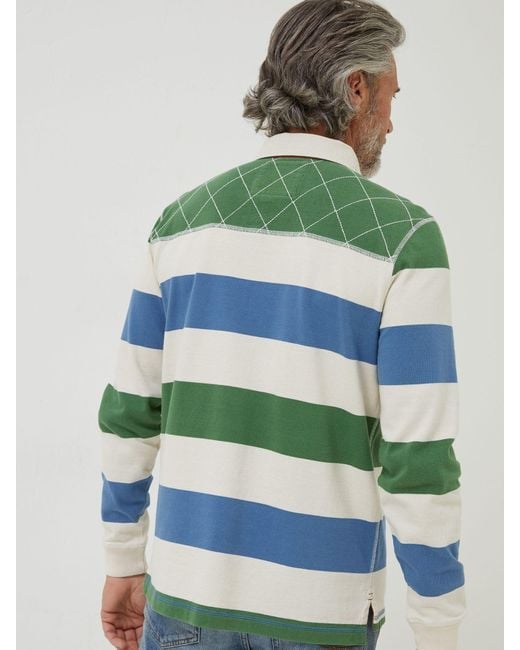 FatFace Gray Fatface Block Stripe Rugby Shirt for men