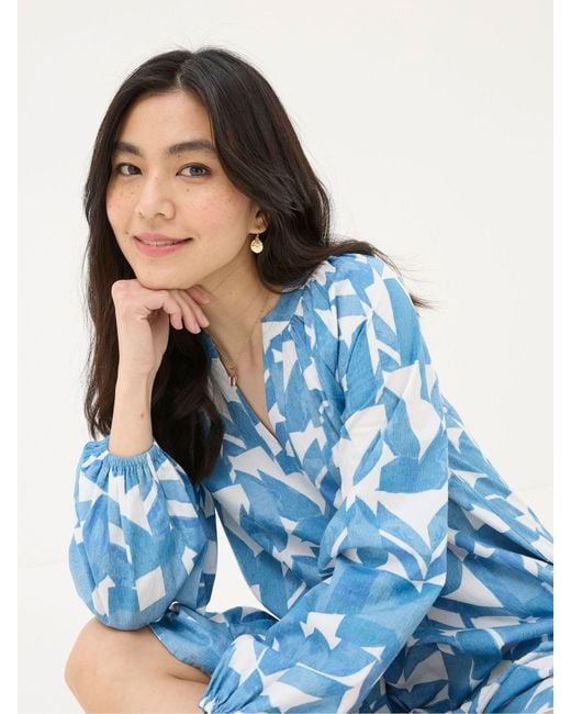 FatFace Blue Fatface Amy Med Geo Dress