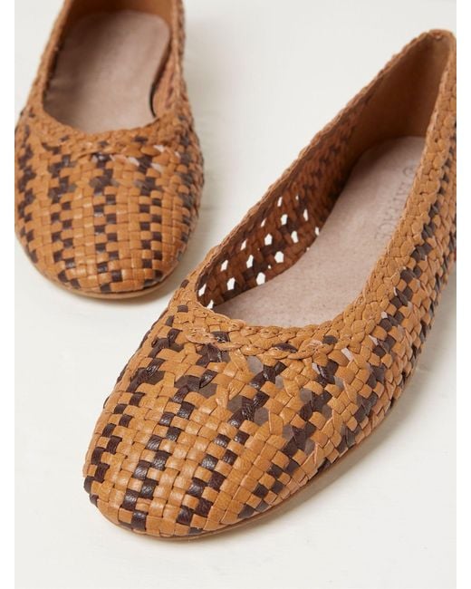 FatFace Brown Fatface Felicity Woven Ballerina Shoes