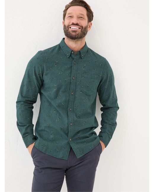 FatFace Green Fatface Burgess Floral Print Shirt for men
