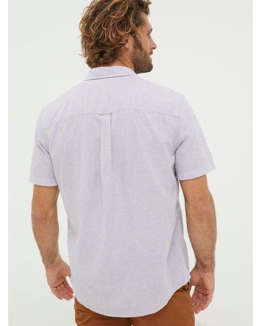 FatFace White Fatface Bugle Micro Stripe Shirt for men