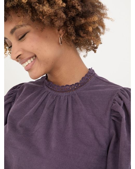 FatFace Purple Fatface Adley Cord 100% Cotton Dress