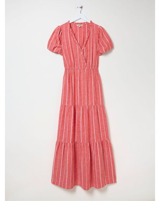FatFace Pink Fatface Aubrey Stripe Linen Blend Maxi Dress