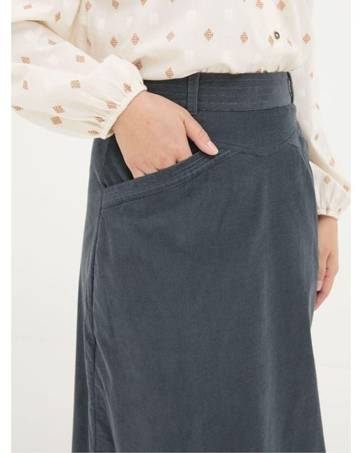 FatFace Blue Fatface Leigh Cord Midi Skirt