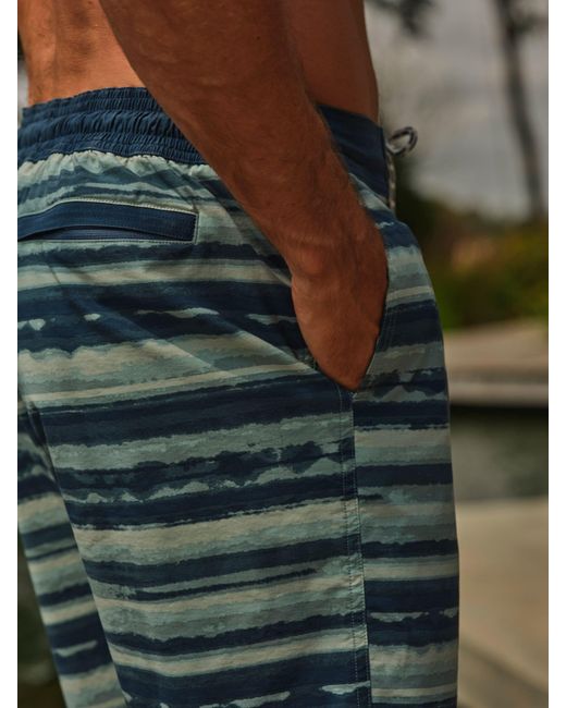 FatFace Green Fatface Camber Stripe Swim Shorts for men